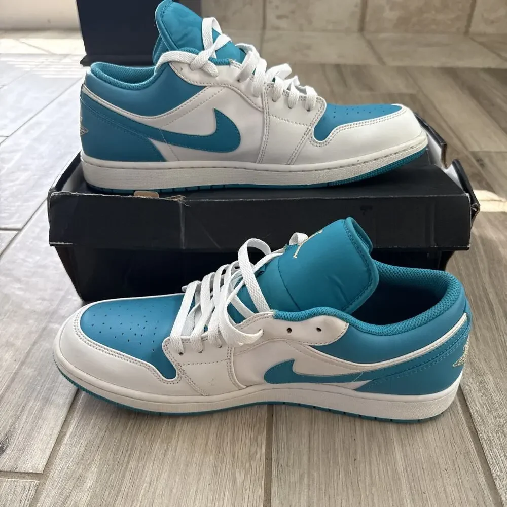 Size 13 Air Jordan 1 Low Aquatone Teal 553558-174 og box